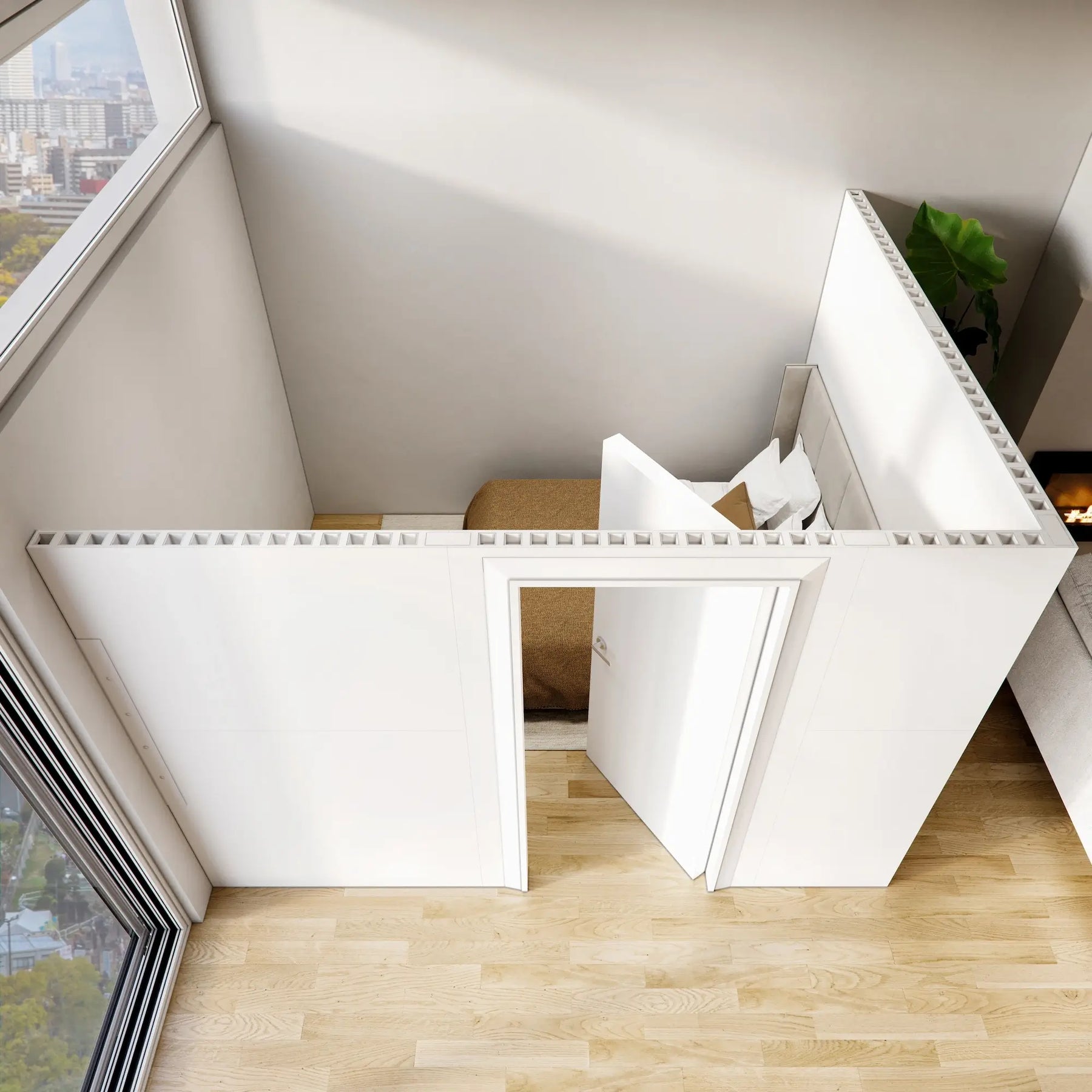 Mounted L-Shaped Wall With Swing Door | Free Shipping | ⭐️ 4.8 Rating ...
