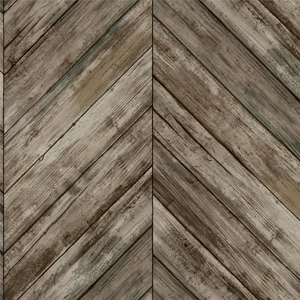 Herringbone Wood Boards Peel and Stick Wallpaper