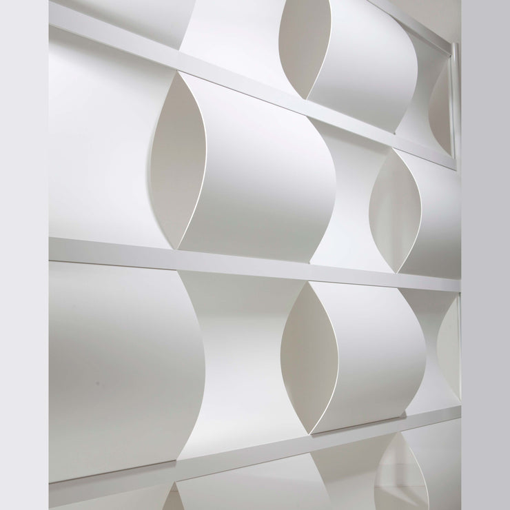 modern white room divider for office or home made of aluminum frame and PVC inserts